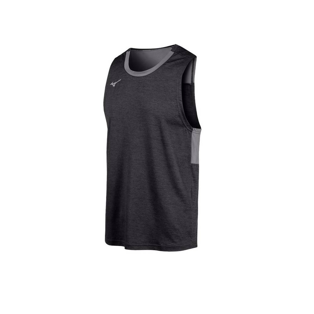 Panske Tank Top Mizuno Alpha Čierne Vypredaj HKSI37065